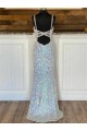 Sweep Train Sleeveless Velvet Sequin Sheath Evening Gown / Prom Dress Colchester