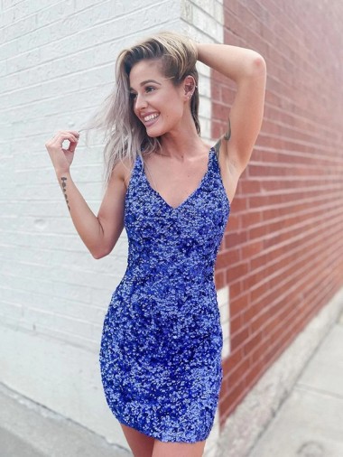 Short Sleeveless Velvet Sequin Sheath Evening Dress Colchester