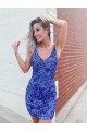 Short Sleeveless Velvet Sequin Sheath Evening Dress Colchester