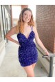 Short Sleeveless Velvet Sequin Sheath Cocktail Dress / Prom Dress Colchester