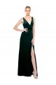Long Sleeveless Stretch Velvet Dark Green A-Line Black Tie Evening Dress / Prom Dress / Bridesmaid Dress Colchester