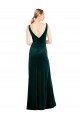Long Sleeveless Stretch Velvet Dark Green A-Line Black Tie Evening Dress / Prom Dress / Bridesmaid Dress Colchester