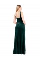 Long Sleeveless Stretch Velvet Dark Green A-Line Prom Dress / Bridesmaid Dress Colchester