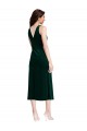 Midi Length Sleeveless Stretch Velvet Dark Green Sheath Evening Gown / Prom Dress / Bridesmaid Dress Colchester