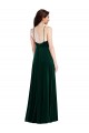Long Sleeveless Stretch Velvet Dark Green A-Line Semi Formal Evening Dress / Prom Dress / Bridesmaid Dress Colchester