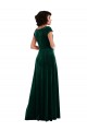 Long Cap Sleeves Stretch Velvet Dark Green A-Line Black Tie Evening Gown / Prom Dress / Bridesmaid Dress Colchester