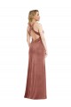 Long Sleeveless Stretch Velvet Cinnamon Rose A-Line Bridesmaid Dress / Evening Dress Colchester