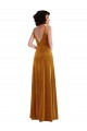 Long Sleeveless Stretch Velvet Gold Trumpet Semi Formal Evening Dress / Prom Dress / Bridesmaid Dress Colchester