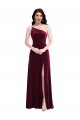 Long Sleeveless Stretch Velvet Burgundy Trumpet Black Tie Evening Dress / Prom Dress / Bridesmaid Dress Colchester