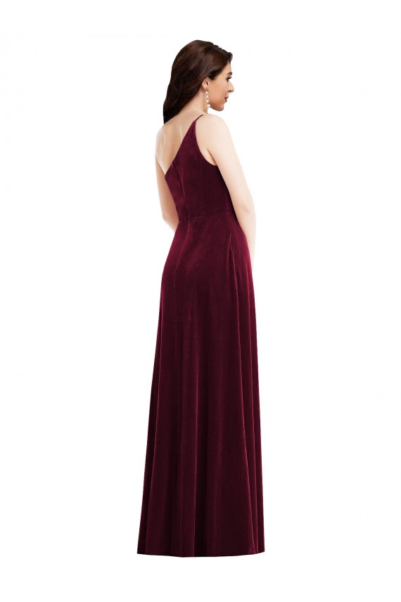 Long Sleeveless Stretch Velvet Burgundy Trumpet Black Tie Evening Dress / Prom Dress / Bridesmaid Dress Colchester