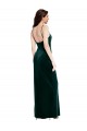 Long Sleeveless Stretch Velvet Dark Green Sheath Prom Dress / Bridesmaid Dress Colchester