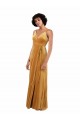 Long Sleeveless Stretch Velvet Gold Column Black Tie Evening Gown / Prom Dress / Bridesmaid Dress Colchester