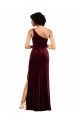Long Sleeveless Stretch Velvet Burgundy Column Formal Evening Gown / Prom Dress / Bridesmaid Dress Colchester