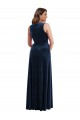 Long Sleeveless Stretch Velvet Dark Navy Sheath Formal Plus Size Evening Gown / Prom Dress / Bridesmaid Dress Colchester