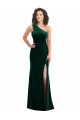 Long Sleeveless Stretch Velvet Dark Green Trumpet Black Tie Prom Dress / Bridesmaid Dress Colchester