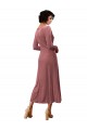 Midi Length Long Sleeves Stretch Velvet Cinnamon Rose A-Line Black Tie Prom Dress / Bridesmaid Dress Colchester
