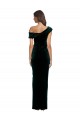 Long Sleeveless Stretch Velvet Dark Green Off the Shoulder Sheath High Low Evening Gown / Prom Dress / Bridesmaid Dress Colchester