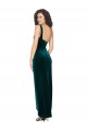 Long Sleeveless Stretch Velvet Dark Green Sheath High Low Evening Gown / Prom Dress / Bridesmaid Dress Colchester